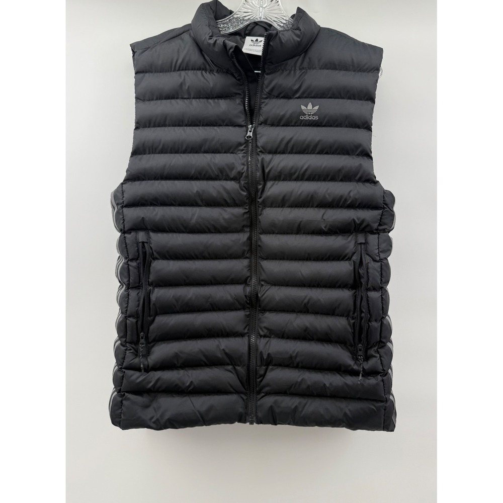Adidas Originals Mens Puffer Vest Black Trefoil Down Filled Quilted Medium
